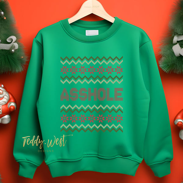 Ugly Christmas Sweater Asshole